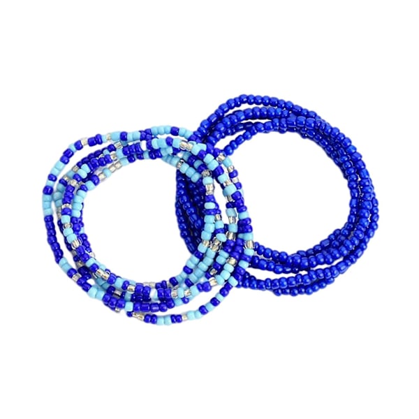 2 stk. midjebeltekjeder Bohemian Belly Bead Body Chain for sommerfestkvinner marineblå