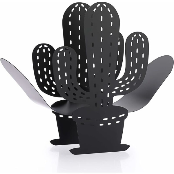 Metalltoalettpappershållare Kaktusformad pappershållare Badrumspappersförvaring (svart)