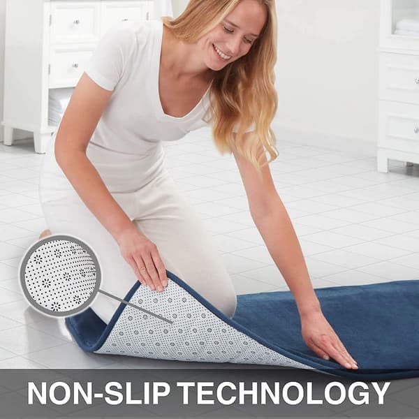 Memory Foam Bademåtte Fløjl (20\"X 32\", Navy) (20\"*32\", Navy)