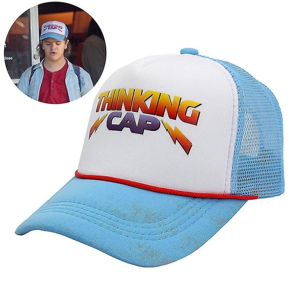 Guoguo Stranger Things Säsong 4 Cosplay Hat Dustin Baseball Cap Retro Mesh Thinking Hat（1 st，Sky Blue）