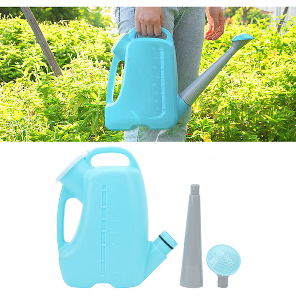 Vattenkanna för växter, lång stor öppning, stor kapacitet, vattenkanna, trädgårdsmaterial, himmelsblå, 3,5 l
