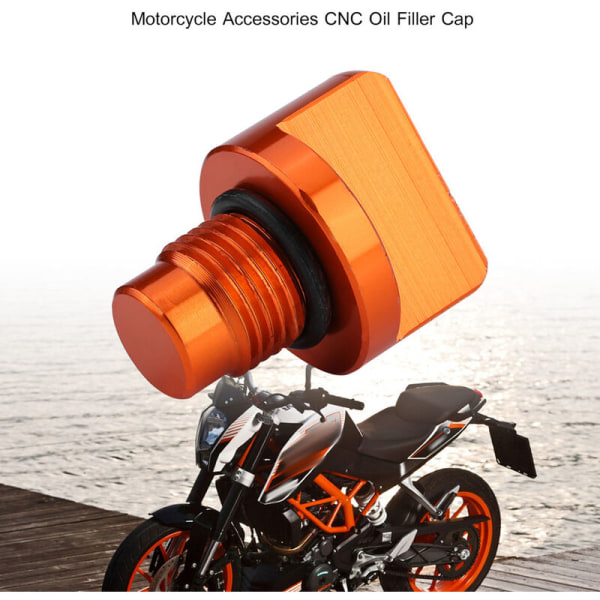 Motorcykeltillbehör Orange cap av aluminiumlegering