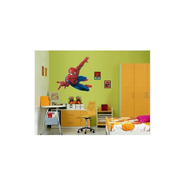 Jättelika stora Spiderman väggdekaler för barn pojkar sovrum väggmålning dekoration.
