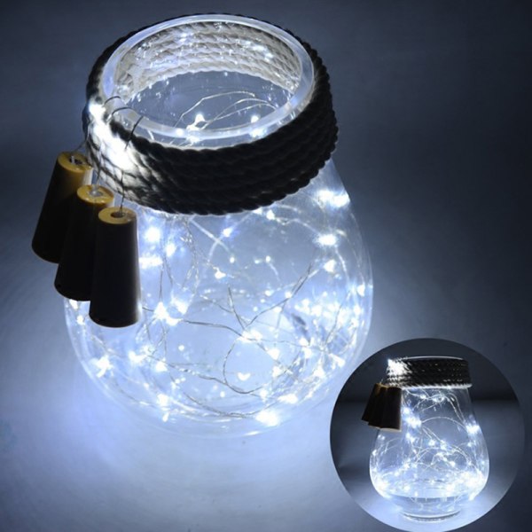 Flaskformade LED-strålljus [2-pack] Färgrik 2m 10 lampor