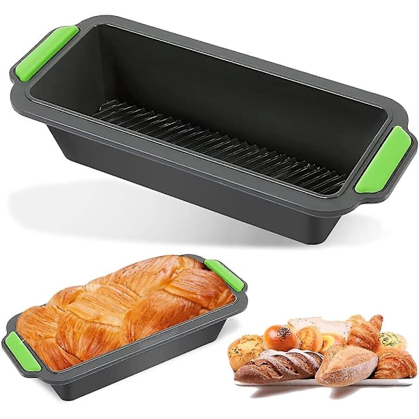 Silikonbageform, Bageformsæt, Brød Silikonbageform Rektangulær, Brødforme Til Bagning, 29,2 X 12,8 X 6,2 Cm, Grøn