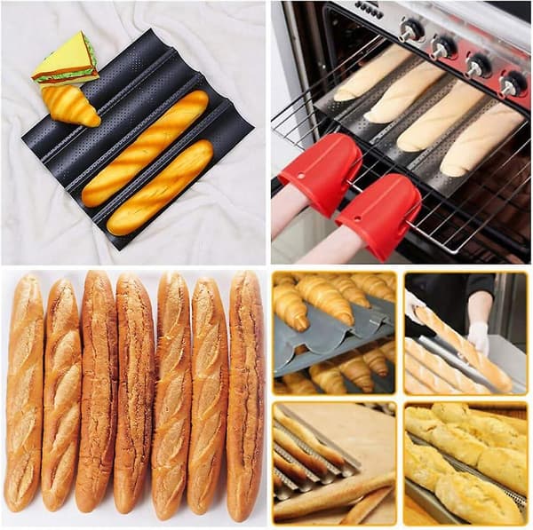 Bageform 4 Baguettes Franskbrødform Baguetteform Franskbrødform Non-Stick
