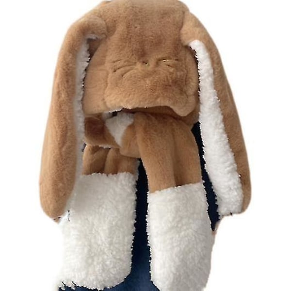 Kvinnors flickor roliga plyschdjuröron mössa födelsedagspresent（beige）