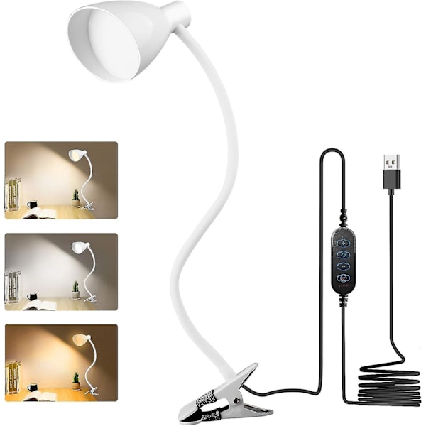 Clamp lamp for crib, LED table lamp with variable intensity clip, automatic switch-off / 360 ° flexi