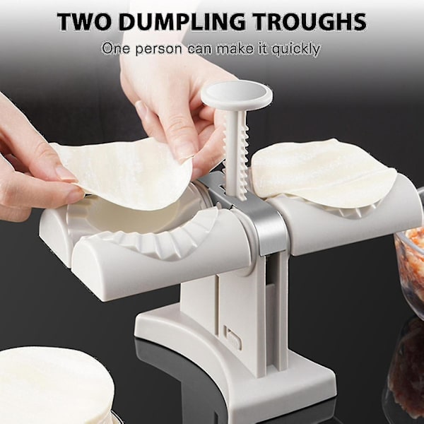 Automatisk dubbelhuvudsmaskin för dumplings, hushållsmaskin för dumplings i stål