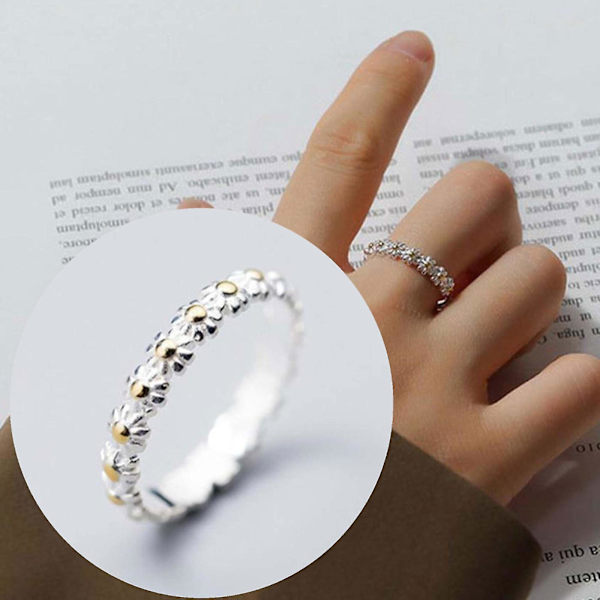 Moderigtig Daisy Ring til kvinder - Blomstret, yndig, sød forlovelses- og vielsesring