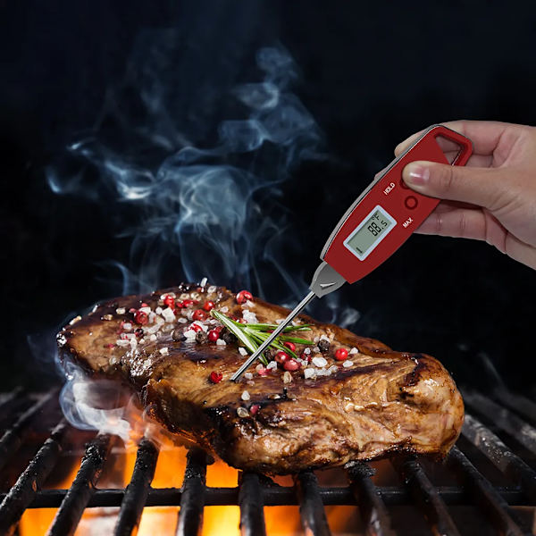 Direktläst kötttermometer Vattentät grilltermometer Pen Probe Kök Mattermometer Utomhusmatlagning Grill Rökt Mjölk