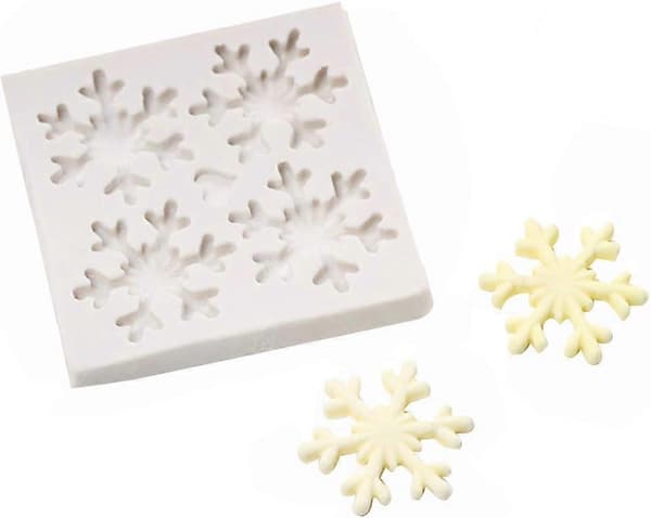 3D Jule Tema Silikone Blød Slikform Snefnug Slikkageform Chokoladekagedekorationsform