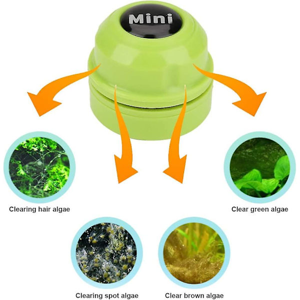 Akvarie Rengörare Fisk Tank Glas Rengörare Mini Bärbar Hållbar Plast Magnet Fisk Tank Borste Rengöringsverktyg(grön)