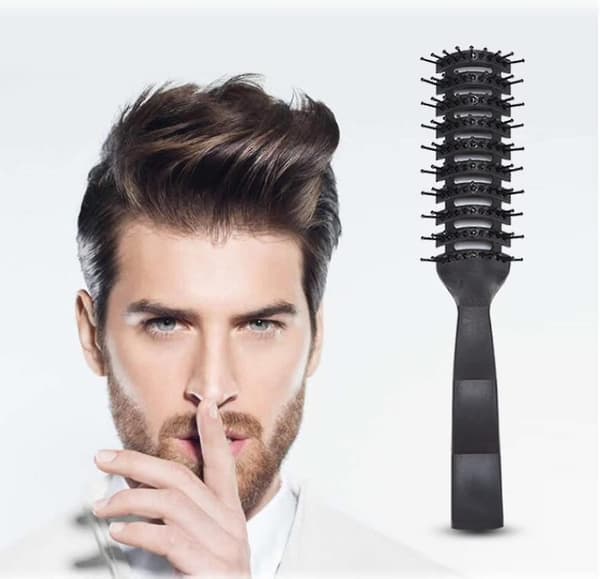 Ventileret Antistatisk Redningsbørste Styling Hårbørste Værktøj Til Hårstyling Hårkamning(2stk, Sort)