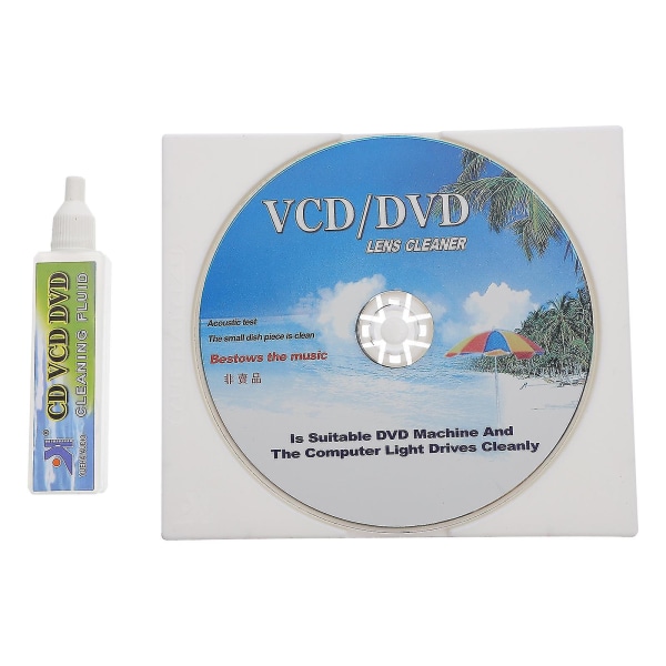 1 set levyn puhdistussarjan set huoltovälineet CD-/vcd-/dvd-soittimelle (11,9X11,9X0,1CM, sininen)