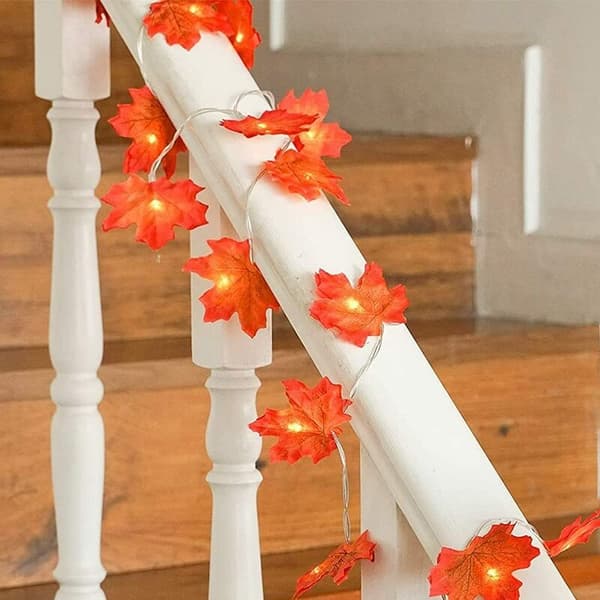 Fall Maple Leaf String Lights Maple Leaf String Lights 3 AA batteridrivna ljusslingor för Thanksgiving Halloween dekorationer