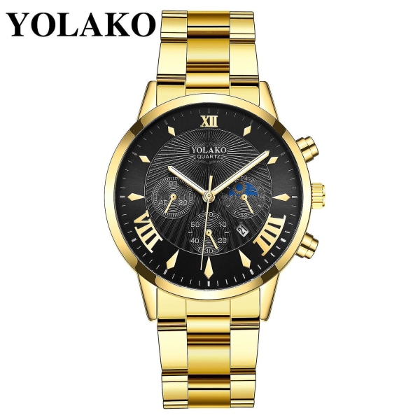 Yolako Herre Casual Fashion Quartz Rustfritt Stål Rem Analog Klokke