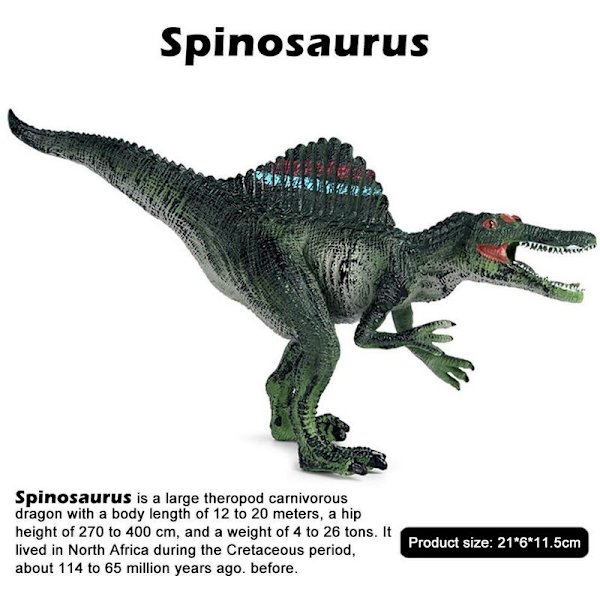 Spinosaurus Figur Statisk Spinosaurus Leksak Dinosaurie Modell Ihåliga Djur Figur Samlarobjekt Leksak Barn Pedagogisk Leksak