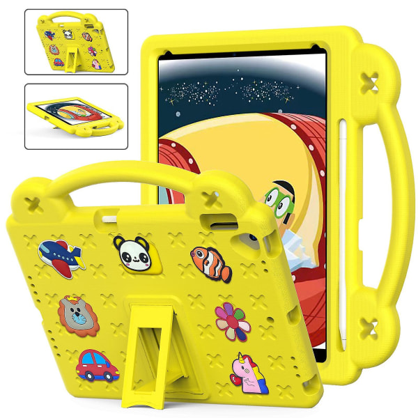 Cartoon Pattern Case For Ipad Pro 10.5 Inch Air 10.5 Inch 2019 With Handle, Adjustable Stand, Shockproof, Kid Friendly Design Cover（Yellow）