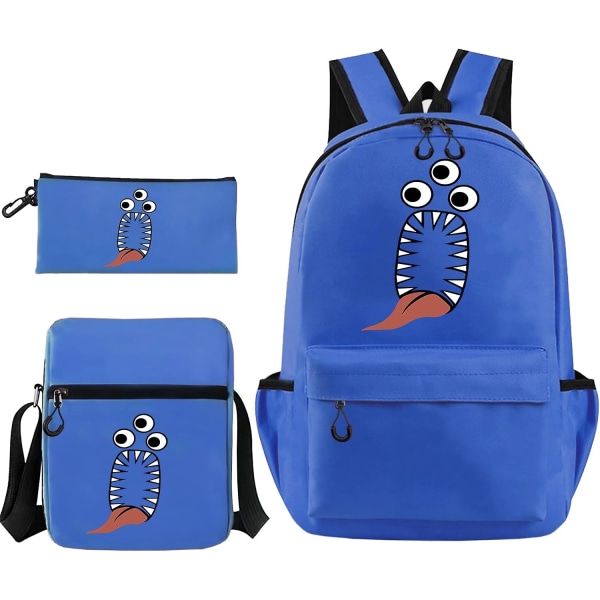 Banban Backpack 3pcs Kids Backpack For School Boys Girls With Lunch Box And Pencil Case Blue