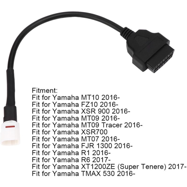 4-stift till OBD2 felkodsläsare motorcykelskanner diagnostisk kabel lämplig för Yamaha