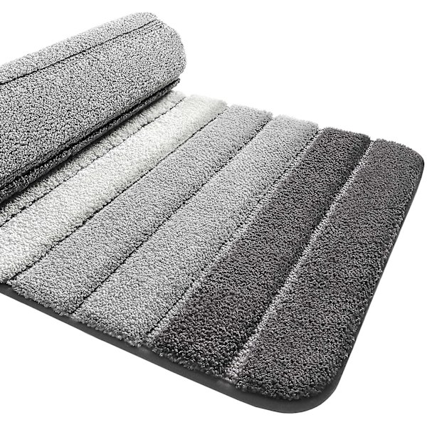 Halkskyddad badrumsmatta, extra mjuk badrumsmatta, maskintvättbar, vattenabsorberande, 40 x 60 cm, grå