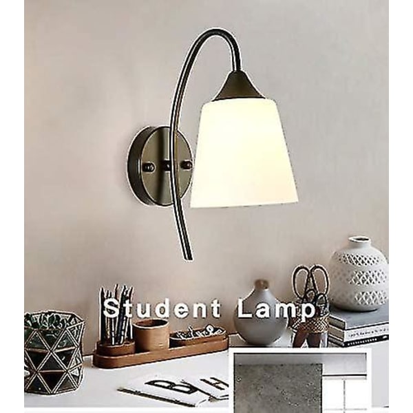 Modern minimalistisk design E27 blommig frostad glasvägglampa kompatibel med matsal vardagsrum (svart)