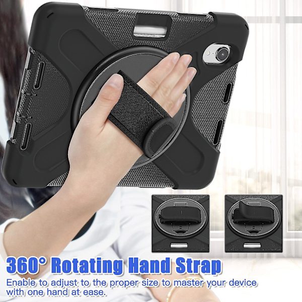 Hand Strap Case för Ipad Mini 6, 8,3 tum, Fallskydd, Barnvänligt, Justerbart Stativfodral