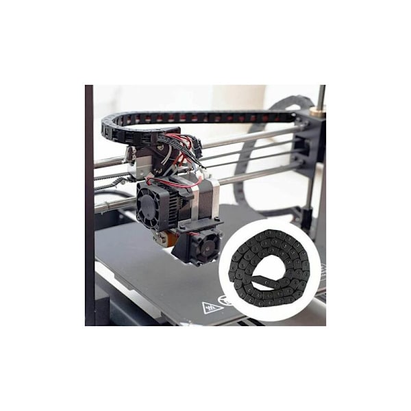 CRUEL 1 st 1M Dragkedja R28 10mm x 10mm Plastkabelbindningskedja för 3D-skrivare CNC-fräsmaskin, Svart