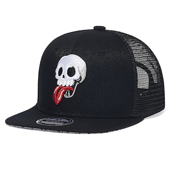 Broderet kranie hiphop-hat - Forår og sommer fashion baseball-hat