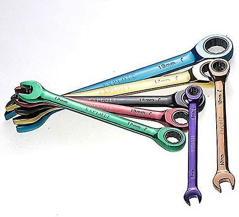 Nirvana Color Ratchet Spanner Dual Purpose Multi-function Movable Spanner Hand Tools Set 8-19mm (koko: 8mm)