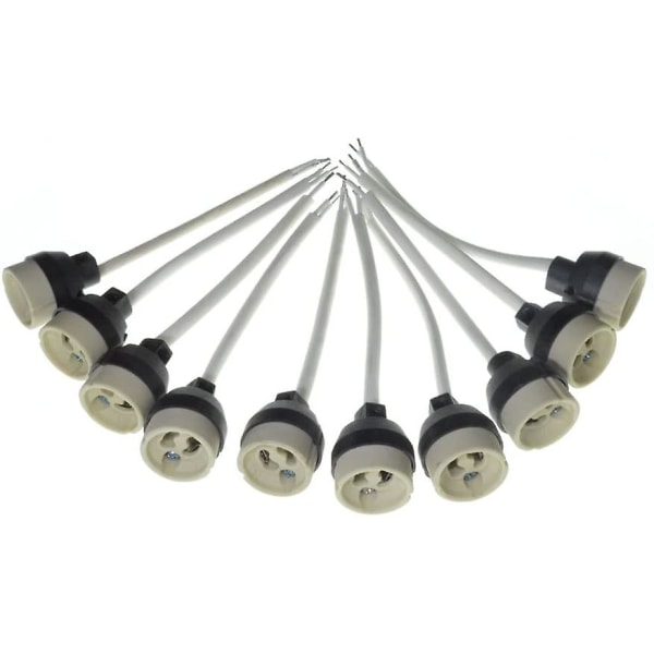 10x Gu10 pæreholdere lampekontakt for innfelt belysning lampebase og spotlights LED-pære