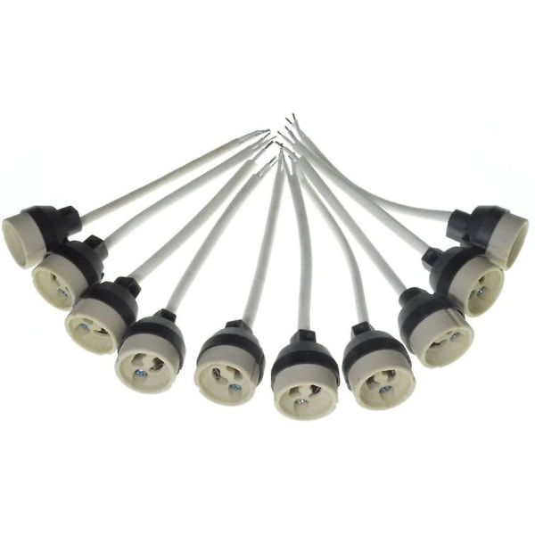 10x Gu10 pæresokler Lampekontakt for innfelt belysning Lampesokkel og spotlights Led pære