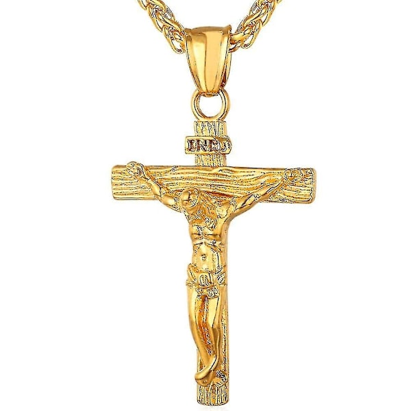 U7 Crucifix Halsband-guld