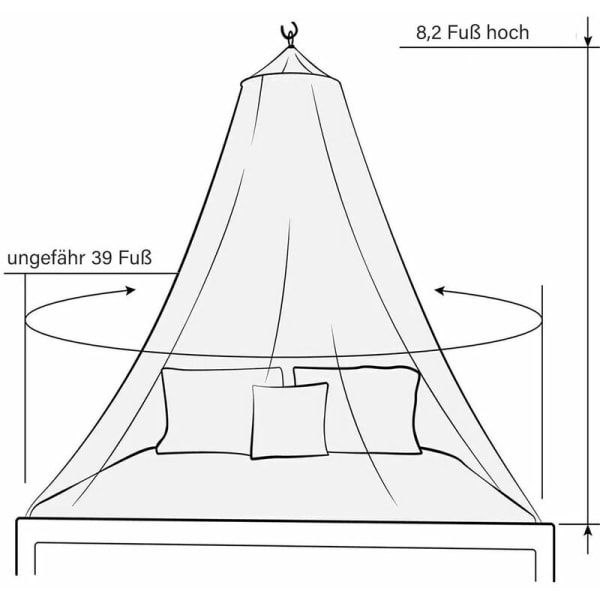 Vit myggnätsfilt, stor kupolsäng, hängande tält, dubbelsäng/enkelsäng, 1,2 m täckning, perfekt för familjen eller semestern, vitt myggnät