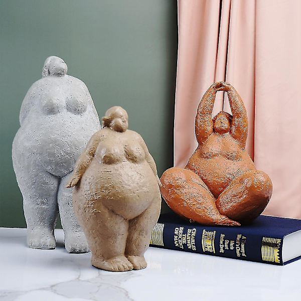 Mike Lady Figurine Skulptur Kvinna Staty Yoga Gåvor Polyresin Dekor Konst 13,7 tum