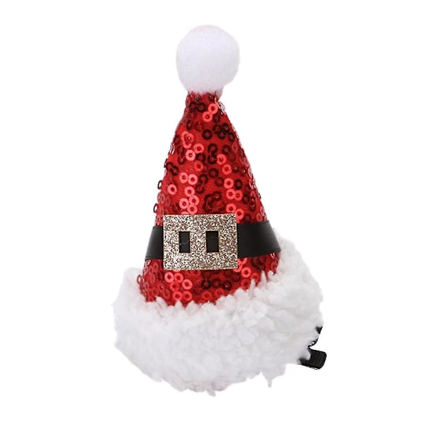 Christmas Hat Hair Clip Santa Hat Headpiece Christmas Party Santa Costume