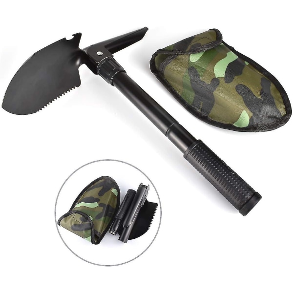 Fällbar Camping Spade, Multifunktionell, 41cm, Svart