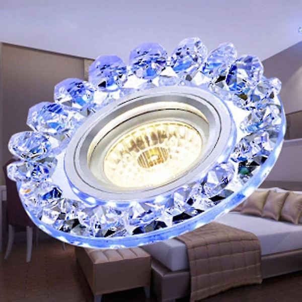 Cob LED-taklampe, innvendig varmt hvitt + sideblått, rund, enkel dekorasjonslampe for spisestue, stue, helt ny