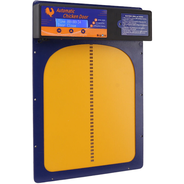 Automatisk hönshusdörr med timer i aluminiumlegering IP45 vattentät LED-skärm batteridriven automatisk hönshusdörröppnare för gård Jewel Blue