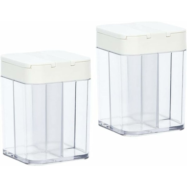 Kryddlåda set 2 st klar akryl kryddlåda med fyra rutnät Kryddlåda 4-i-1 multifunktionell transparent låda Longziming-låda