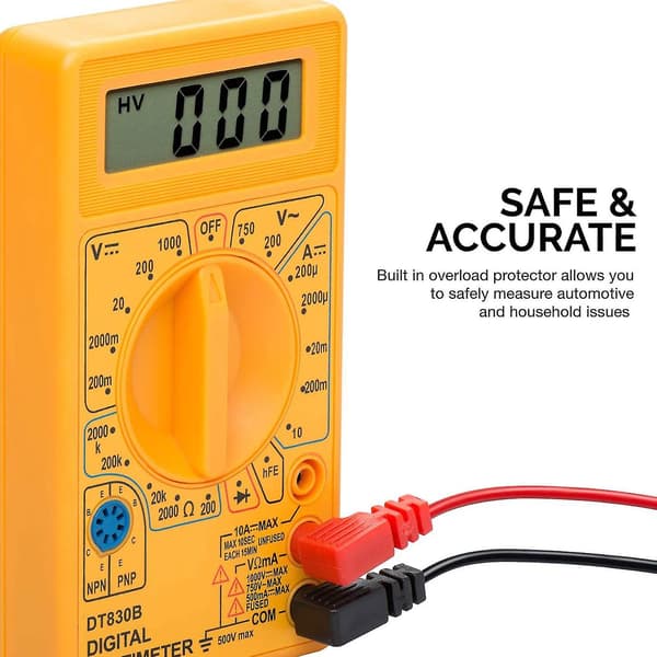 Universal Digital Multimeter Automatisk Spænding Lcd Display Digital Multimeter Til Testfrekvens（Sort）