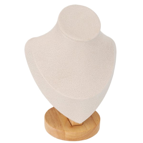 Halsbandshållare i flanell och PU-läder, beige