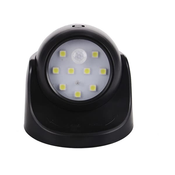 9LED human body light control dual induction energy-saving lamp 360 degree rotation automatic induction work light black