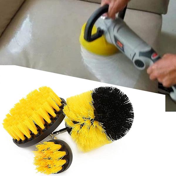 3 st borstborstar Power Scrubber Bit Brush Kakelfogrengörare Diameter 2\" 3,5\" 4\" För badrumsyta