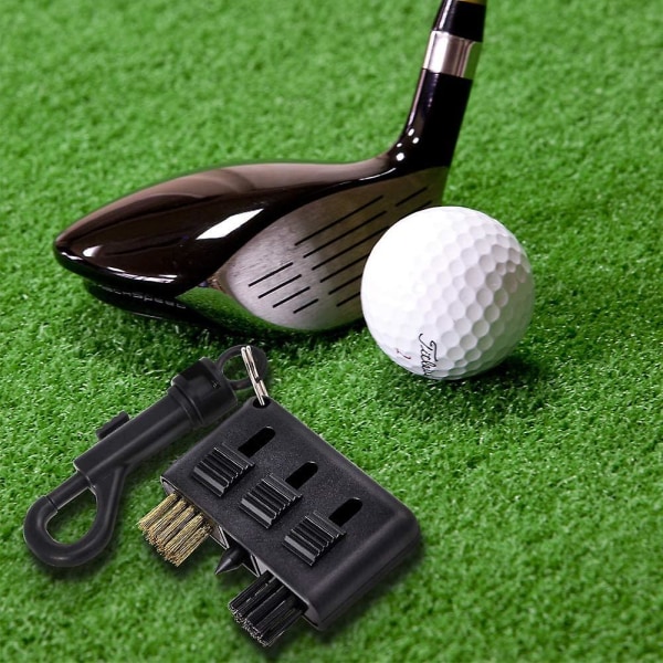 Golfharja Golfmailan aukkojen puhdistusharja, urienpuhdistusaine palauttava golf-urien teroitin klipsillä, sisäänvedettävä taskukokoinen uran puhdistuspallo (8kpl, bl)