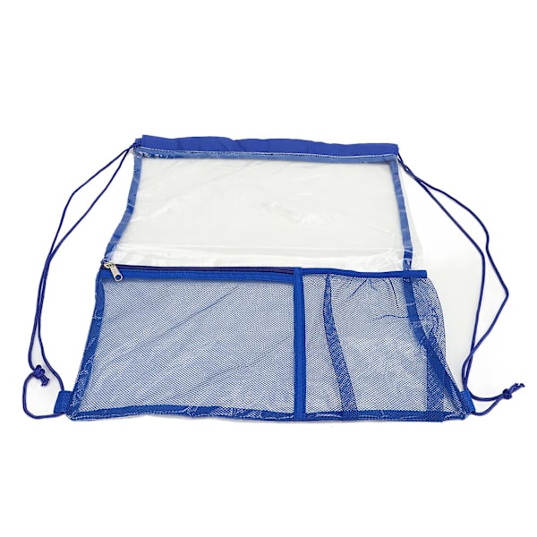Stor kapacitet hopfällbar genomskinlig PVC transparent se genom strand simning blå ryggsäck