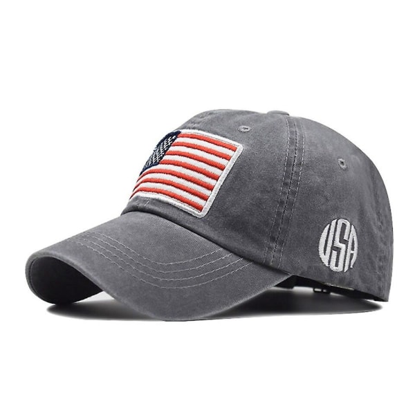 Amerikansk flagga för män Cap Herr Taktisk Armé bomull Militärhatt Usa Unisex Hip Hop Hatt Sport Kepsar Hattar Utomhus Flaggrey