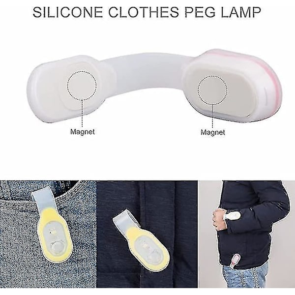 Led Wearable Lights For Nurses With Hands-free Magnetic Clip, For Hiking Dog Walking Running Doctors,wuzhou（Red）