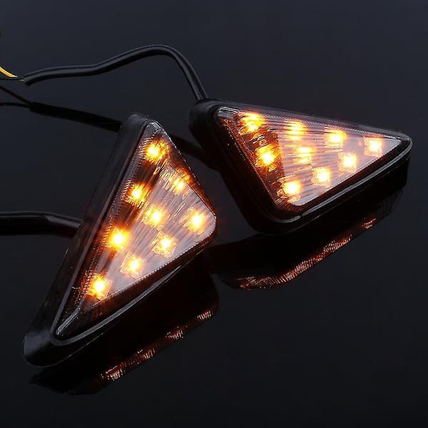 2 stk. blinklys, gule LED-indikatorlys, 12V trekantstrobelys, universelle gule lys